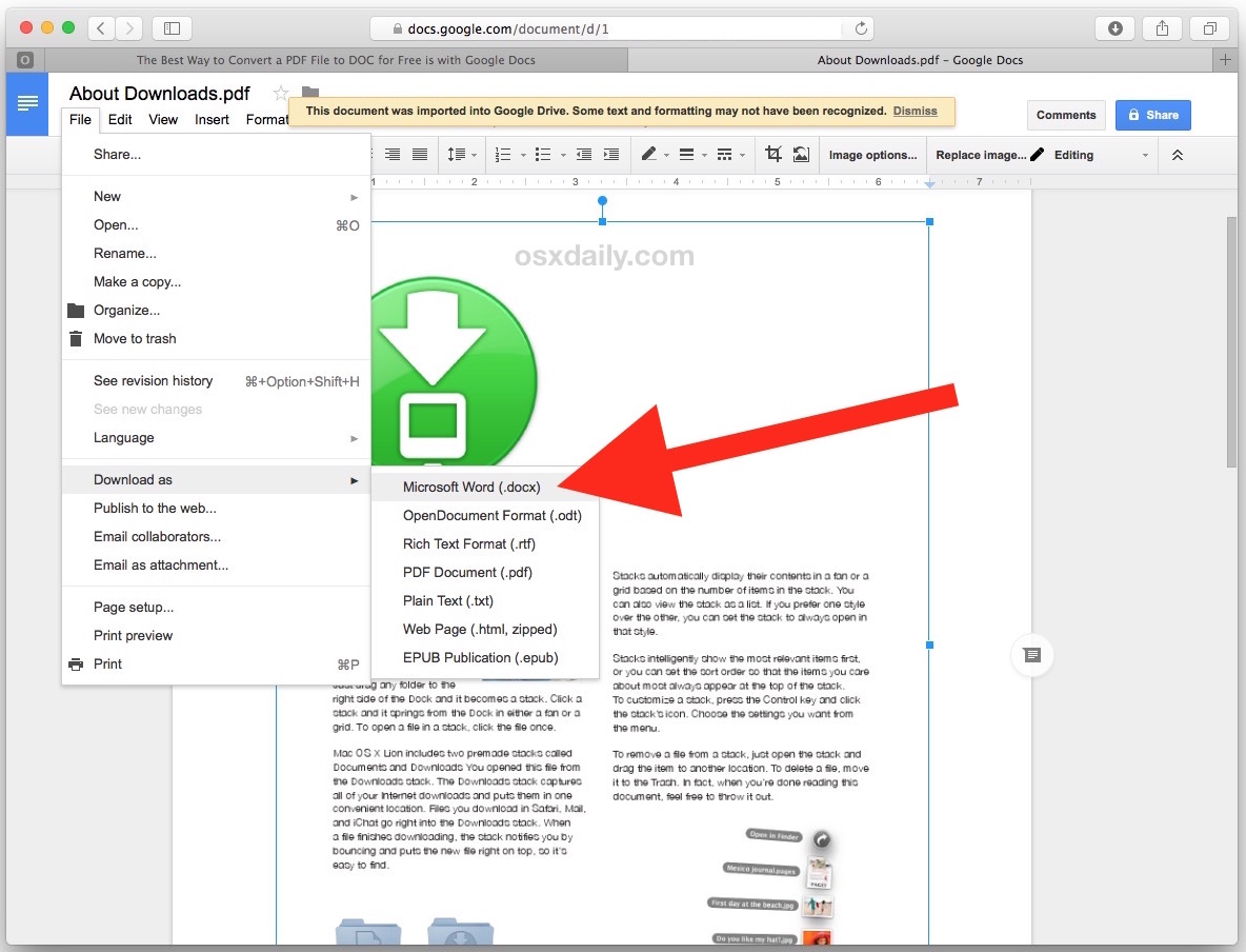 hiw to convert multiple page pdf to word for mac